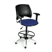 OFM Stars Series Model 326-AA3-DK Fabric Swivel Task Chair with Arms and Drafting Kit, Royal Blue