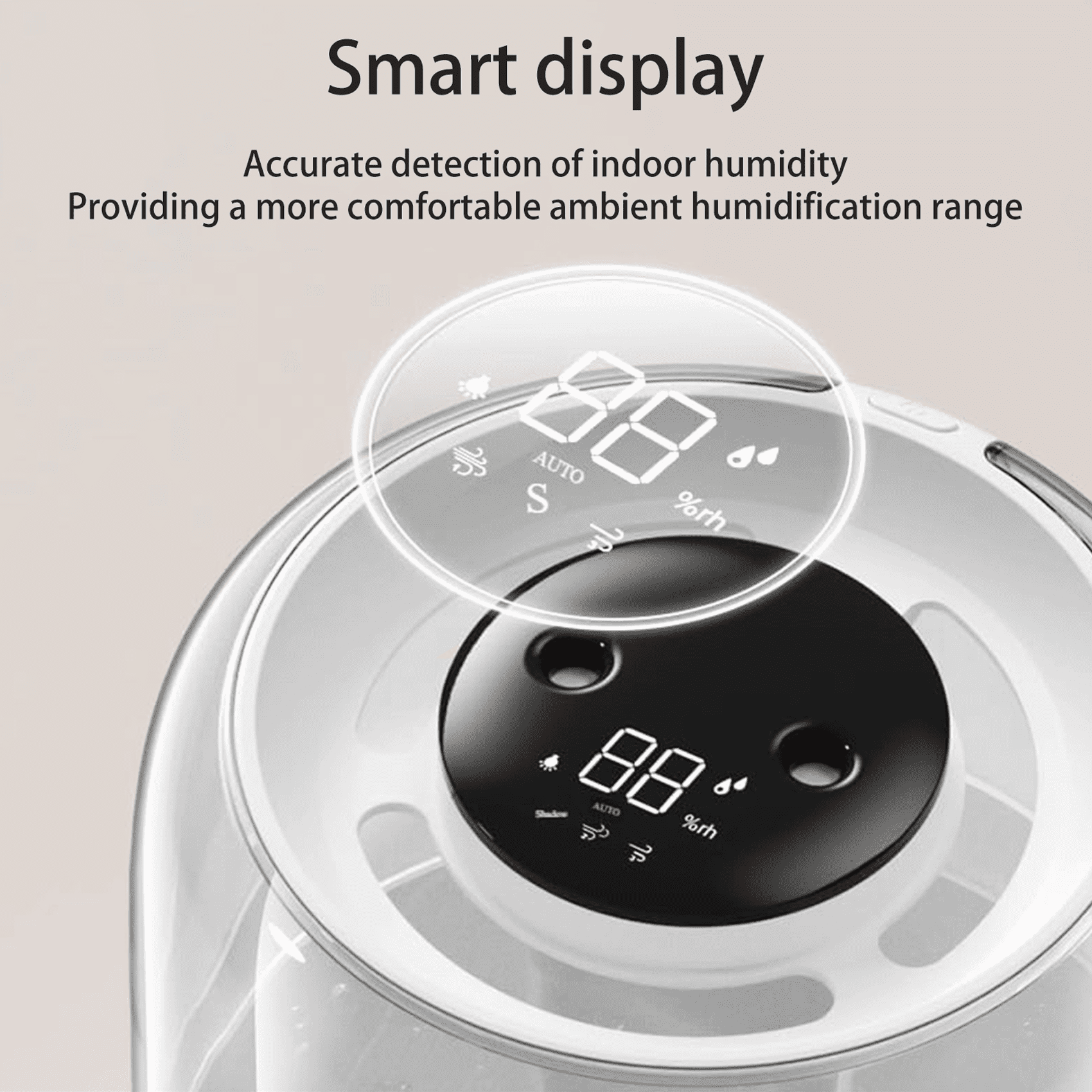 Humidifiers for Room,4L Cool Mist Humidifier,Top Fill Smart Cool Mist Air Humidifiers with Nightlight,3-Speed Quiet & Large Vaporizers for Bedroom,Home,Large Room,Baby Nursery and Plants（White）