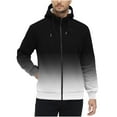 thumbnail image 2 of Men's Zip Hoodies Sweatshirts Gradient Long Sleeve Fall Outfits Casual Outwear Sweatshirt Jacket with Pocket (XL, White), 2 of 5