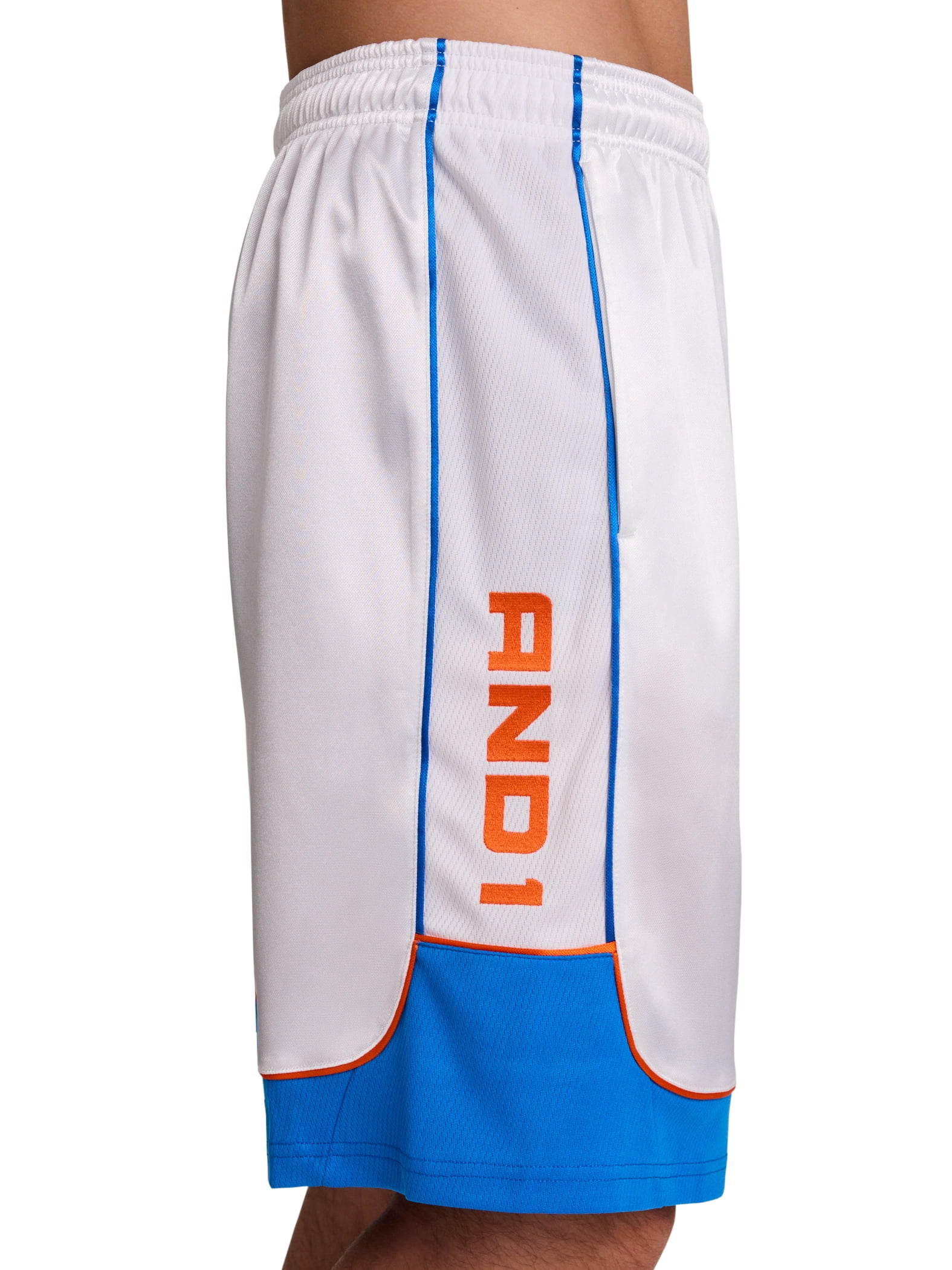 AND1 Men's and Big Men's All Court Colorblock Short, 11" inseam, up to Size 5XL