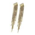 thumbnail image 3 of Pendientes de Diamantes de Imitación Jinwen Oro Largos, 3 of 7