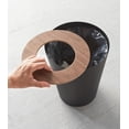 thumbnail image 5 of Yamazaki Home Trash Can - Two Styles, Walnut, Steel + Wood, Round, 1.85 gallons, 7 liters, Conceals Trash Liners, Lid, No Assembly, 5 of 6
