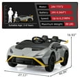 thumbnail image 3 of TOBBI 24V Kids Ride on Car, Licensed Lamborghini STO Electric Car for Boys Girls, Ride on Drift Car with Remote Control, Music, 360° Spin, Max Speed 6 mph, Grey, 3 of 13