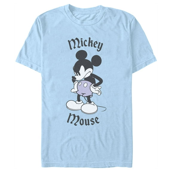 Men's Mickey & Friends Grouchy Pose Graphic Tee Light Blue Medium