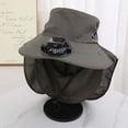 thumbnail image 2 of Kcolen Mens Sun Hats Wide Brim Solar Powered Fan Bucket Hat with UPF50+ Sun for Outdoor Sports and Summer Activities, 2 of 4