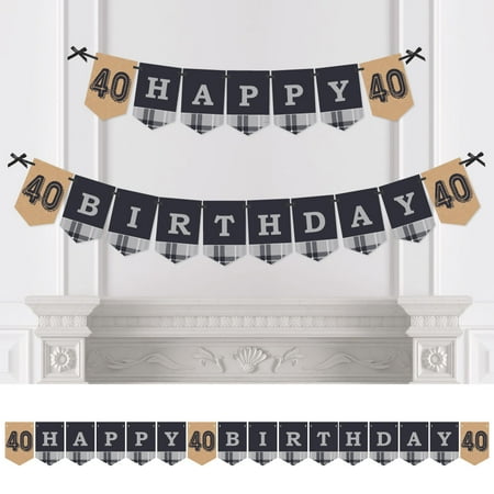 40th Milestone Birthday Party Bunting Banner Vintage Party
