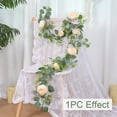 thumbnail image 2 of SOMYTING Artificial Flower Garlands Eucalyptus Garlands with Flowers Rose Peony Flower Vine Faux Floral Garland for Wedding Party Arch Table Wall Backdrop Decoration (Champagne, 4PCS) C91, 2 of 2