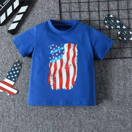 

Simplmasygenix Summer Toddler Tops Shorts Short Sleeve Toddler Baby Boys Independence Day Tie Dyed USA Letter Short T-shirt Top