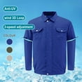 thumbnail image 5 of Mens Air Conditioned Cooling Jacket with Fans Detachable Sleeve Mesh Liner Collared Coat Outdoor Workwear 2XL, 5 of 5