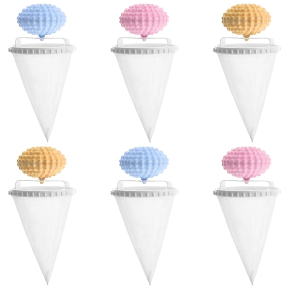 6 Pcs Floating Hair Filtering Mesh Removal, Laundry Lint Catcher, Pet Hair Remover For Laundry, Upgraded Concave-Convex Ball Design, 3.7 x 6.4 in Filter Bag, Reusable Washing Machine Hair Catcher