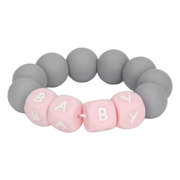 Juguete de pulsera de anillo para bebé, pulsera de cuentas de silicona para bebé, anillo de silicona para masticar para bebé, pulsera de cuentas de silicona para bebé, innovación moderna