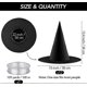 thumbnail image 2 of 12 piezas de sombrero de bruja negro de Halloween, gorro de bruja, accesorios de disfraz de bruja de Halloween con cuerda colgante de 109 yardas para decoraciones de Halloween, parte de Halloween, 2 of 5