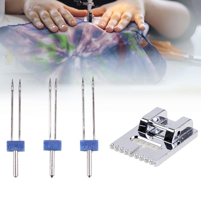 4 Uds agujas dobles 3 tamaños máquina de coser de Metal doble Pin para Brother Babylock Wdftyju Libre de BPA