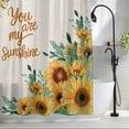 thumbnail image 2 of Sunflower Standard Shower Curtain Set, Waterproof Shower Curtains for Bathroom, Summer Botanical Farmhouse Yellow Floral Rustic Washable Fabric Bath Curtain for Bathtub with Hooks 72x72 Inches, 2 of 9