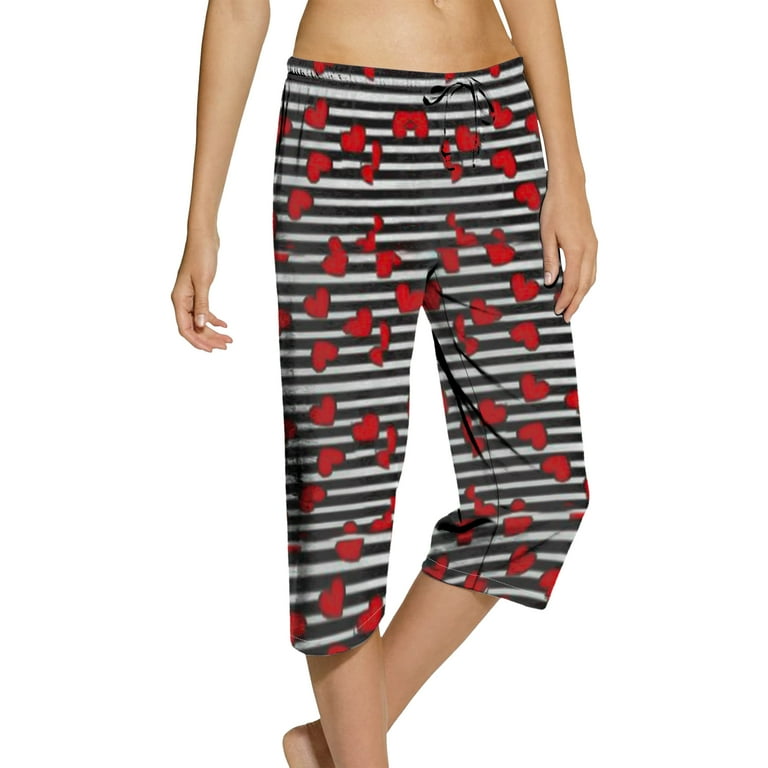 5 Pack Womens Capri Cotton Sleep Lounge Pajama Pants Soft Comfy Summer Sleepwear With Drawstring Walmart