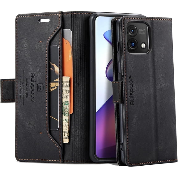 Case for Moto G Stylus 5G 2023,PU Leather Folio Flip Wallet Case with Card Holster Stand Kickstand Magnetic Closure Shockproof Phone Cover for Motorola Moto G Stylus 5G 2023 (Black)