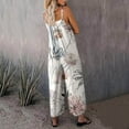 thumbnail image 6 of Baqcunre Women's Summer Sleeveless Print Pocket Pant Romper With Thin Straps,Size S-XXL,One Piece Jumpsuit,Womens Jumpsuit,Jumpsuits for Women Casual,Womens Clothes,Color Beige, 6 of 7