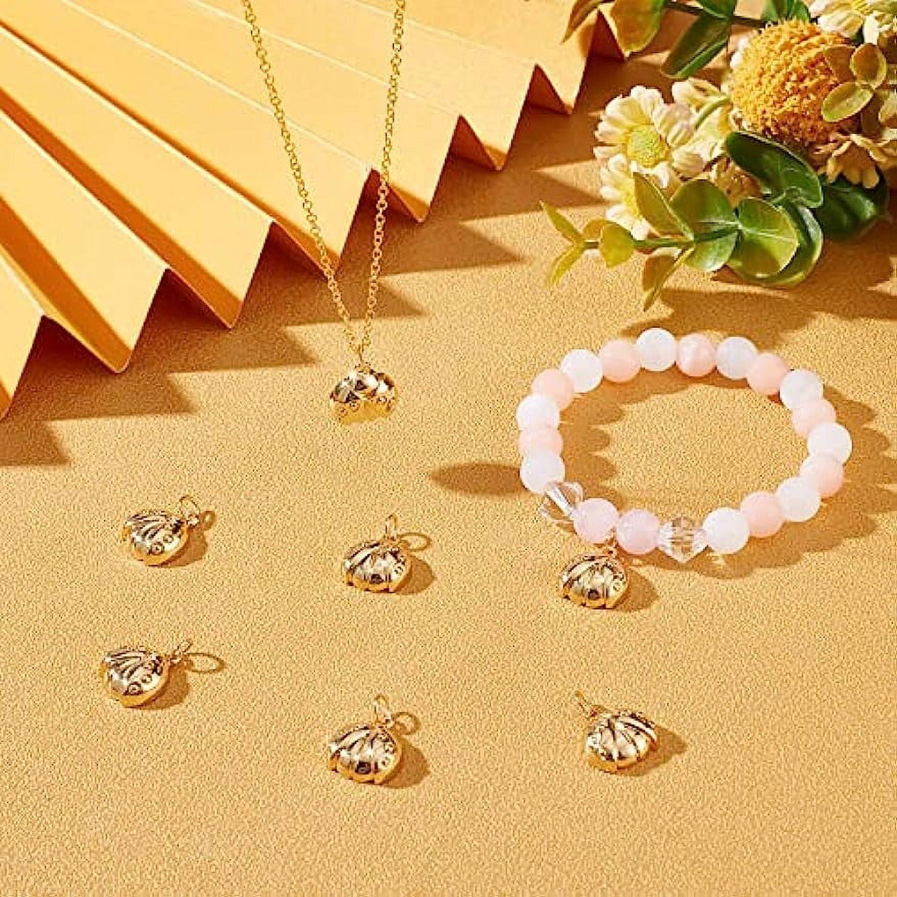 1 Box 8Pcs 4 Style Bee Charms 18K Gold Plated and Cubic Zirconia Flower  Honeycomb Pendants Charms 