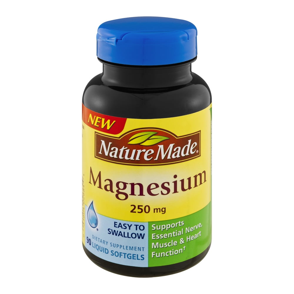Nature Made Magnesium 250mg Dietary Supplement Liquid Softgels 90 CT