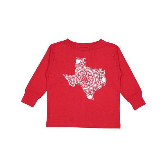Inktastic Texas Silhouette Mandala Boys or Girls Long Sleeve Toddler T-Shirt