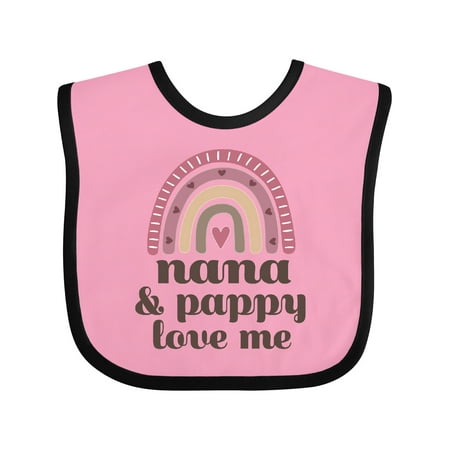 

Inktastic Nana and Pappy Love Me Rainbow Gift Baby Girl Bib