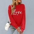thumbnail image 6 of Felirenzacia Women’s Valentine Hoodie Love Heart Print Long Sleeve Casual Comfy Pullover Top, Red,2XL, 6 of 7