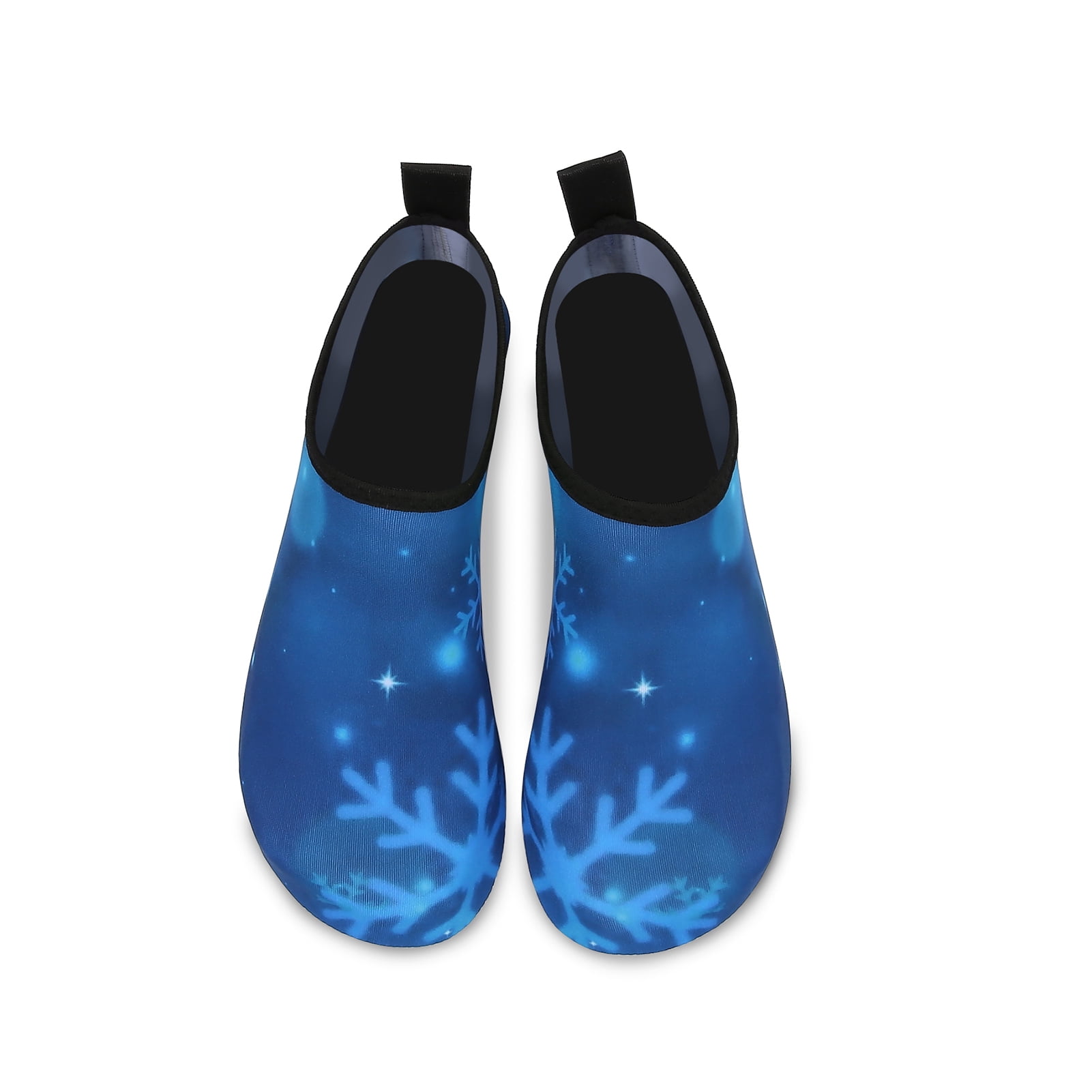 Men and Women a Slip On Barefoot Quick-Dry Beach Aqua Yoga Water Shoes (Snowflake/Blue, 5.5-6.5 Women/5-5.5 Men)