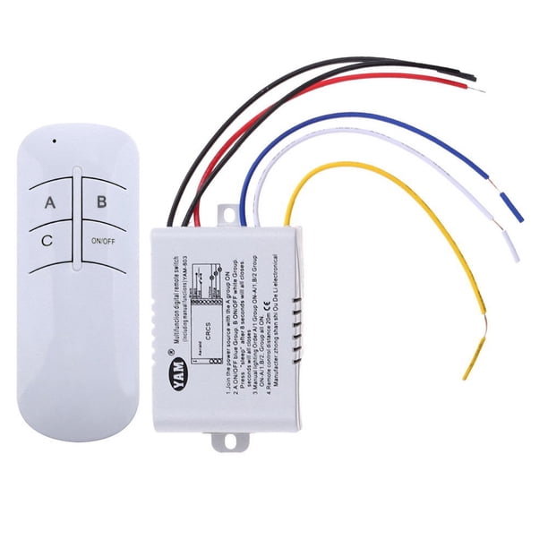 Cateissary Mejor lámpara de 220V interruptor de Control remoto inalámbrico Digital encendido/apagado interruptor de Control remoto de pared inalámbrico Electrónica 3#