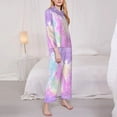 thumbnail image 3 of Naloa Purple Sparkling Butterfly Pajamas for Women Set, Womens Pajama Sets, Lounge Sets for Women, 2pjs for Women-Large, 3 of 7