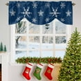 thumbnail image 3 of Christmas Snowflake Tie Up Valances Curtain, Blue Winter Classic Texture Adjustable Rod Pocket Short Window Treatment Tie Up Curtains Valances for Kitchen Living Room Bathroom 60x18 Inches, 3 of 9