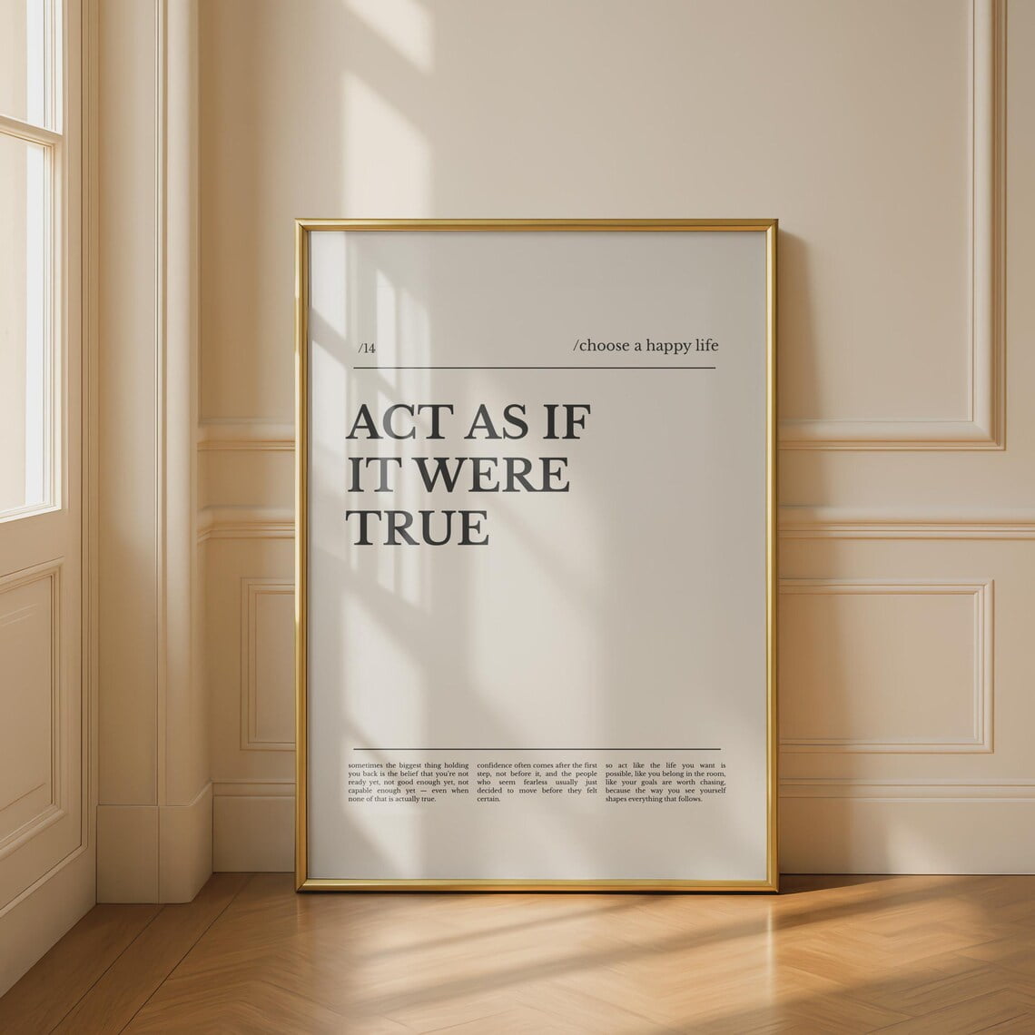 Motivational Wall Art Act As If It Were True Inspirational Decor Choose A Happy Life