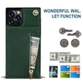 thumbnail image 2 of For Iphone 14 Cross-Body Zipper Square Phone Case With Holder (Green),iPhone 15 Pro, 2 of 6