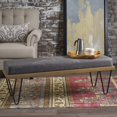 thumbnail image 2 of Christopher Knight Home Elisha Industrial Modern Microfiber Bench, Slate / Matte Black, 2 of 2