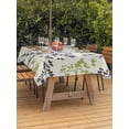 thumbnail image 3 of Outdoor Tablecloths with Umbrella Hole & Zipper, Grey Green Botanical Tablecloth Rectangle 60x84 Inch, Rustic Country Spring Floral Summer Leaf Waterproof Table Cloth, Patio/Pool/Picnic Table Covers, 3 of 8