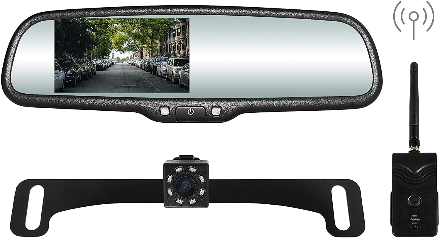 4.3" LCD Car Rear View Mirror Monitor Backup Camera System Kit w/OEM Bracket