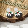 thumbnail image 3 of Red Green Christmas Drop Dangle Earrings for Women Gold-Toned Long Chain Jingle Bell Wreath Snow Santa Claus Round Ball Dangling Fish Hook Studs Earring Funny Xmas Holiday Jewelry, 3 of 12