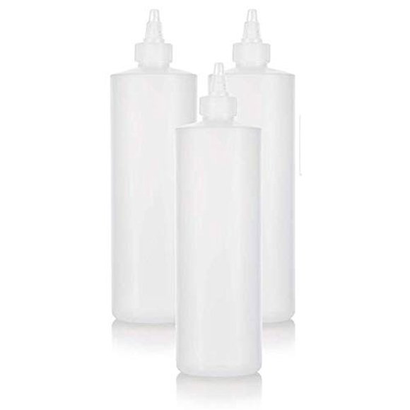 Juvitus Botella Exprimible De Plástico Transparente Recargable Con Boquilla Superior Giratoria De 16 Oz (Paquete De 3)