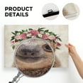 thumbnail image 6 of WFSposter Funny Sloth Wall Art Rustic Country Animal Canvas Print Sloth Wearing a Wreath Wall Decoration Vintage Animals Poster Collection Artwork for Bathroom Kitchen Kid's Room Nursery Decor 12x12, 6 of 7