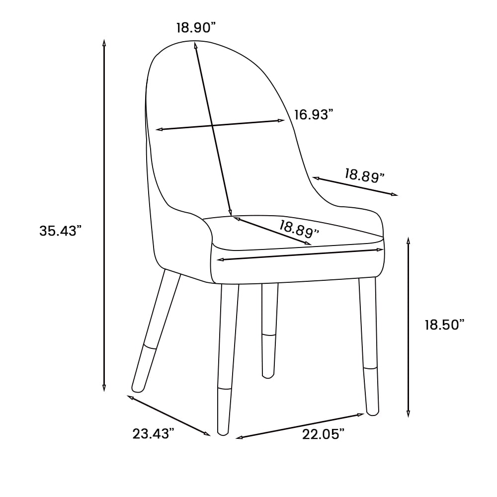 POVISON Modern Beige Dining Chair With PU Leather (Set of 6), Metal Legs