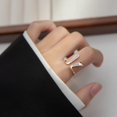 thumbnail image 2 of Dsscvnef Rabbit Ear Ring Light Luxury Ring Gift Ring Alloy Ring, 2 of 2