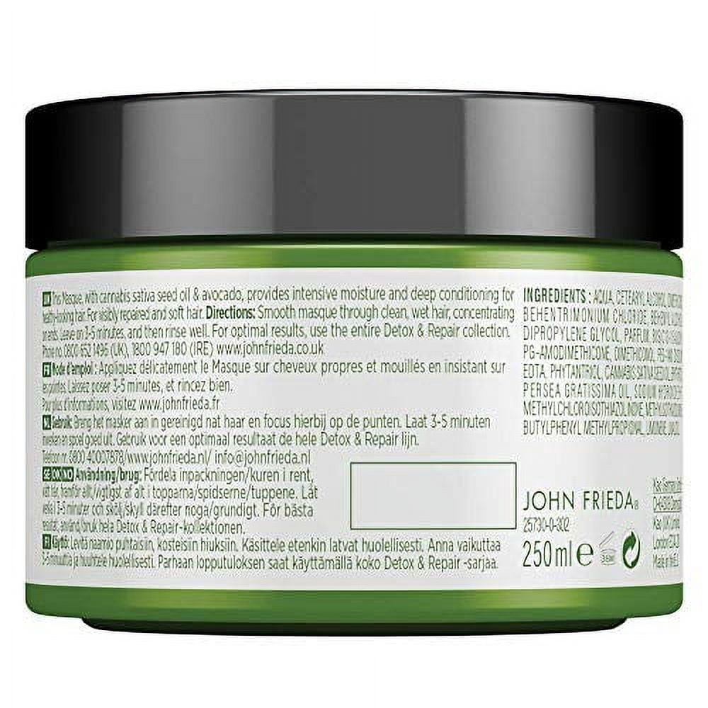 John Frieda Detox & Repair Nourishing and Repairing Hair Care Mask for Dry and Damaged Hair 250ml
