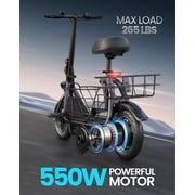 Gyroor Electric Scooter for Adults with Large Pet Basket – Dog-Friendly 550W Motor 19 MPH, 20 Mile Long Range, Foldable Commuter E-Scooter with Comfort Seat for Pets & Groceries