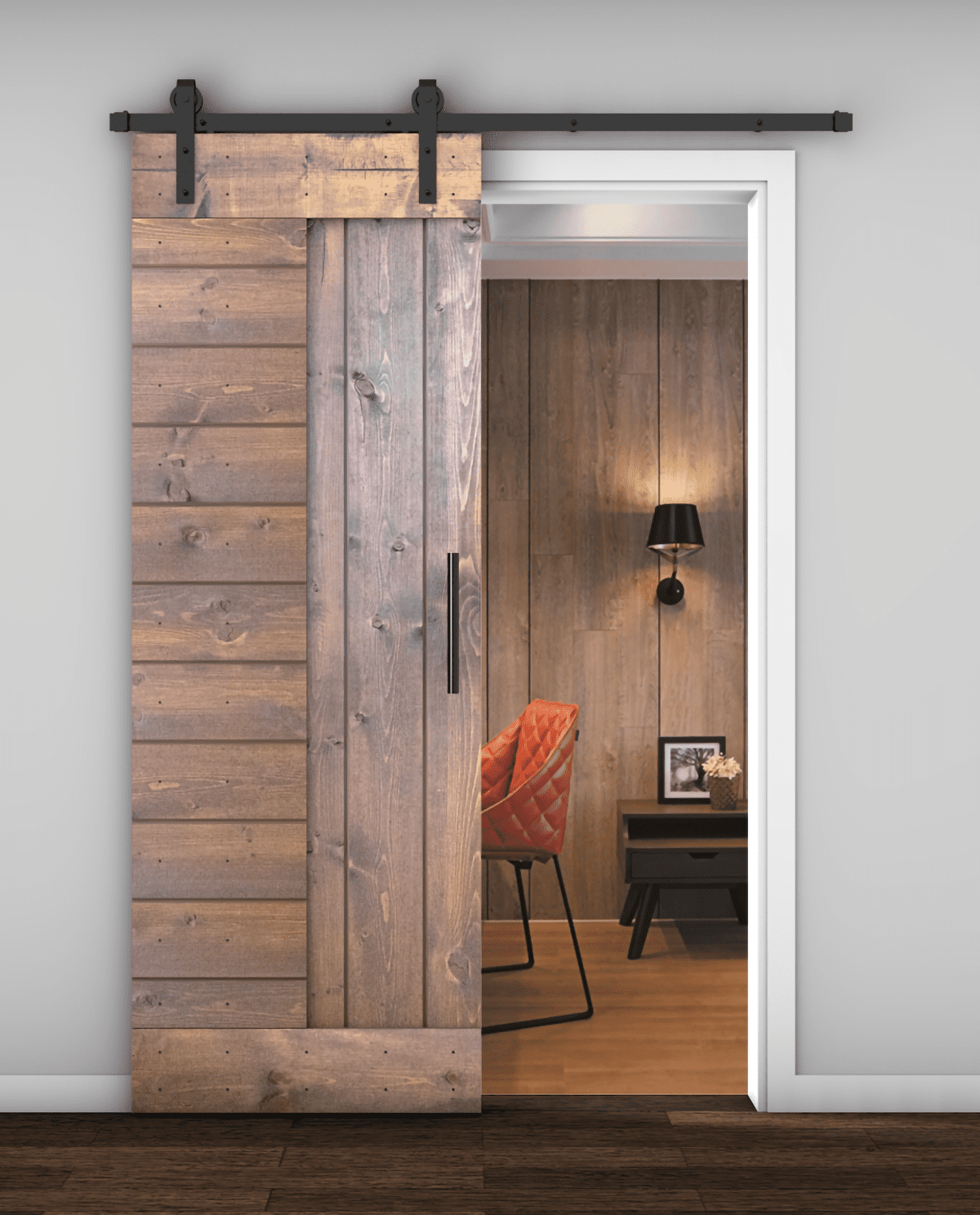 Essencaliy 30in x84in Solid Wood Barn Door, MadeinUSA Farmhouse