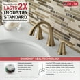 thumbnail image 4 of Delta Lahara Two-Handle Widespread Bathroom Faucet - 3538-CZMPU-DST - Champagne Bronze, 4 of 5