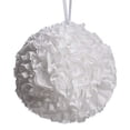 thumbnail image 3 of RufflePuff Hanging Ruffled Ball Pillow by North End Decor, White, 3 of 3