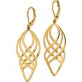 thumbnail image 2 of Stainless Steel Polished Yellow Ip-Plated Twisted Dangle Leverback Earrings (39 X 12) Made In China sre1555, 2 of 5