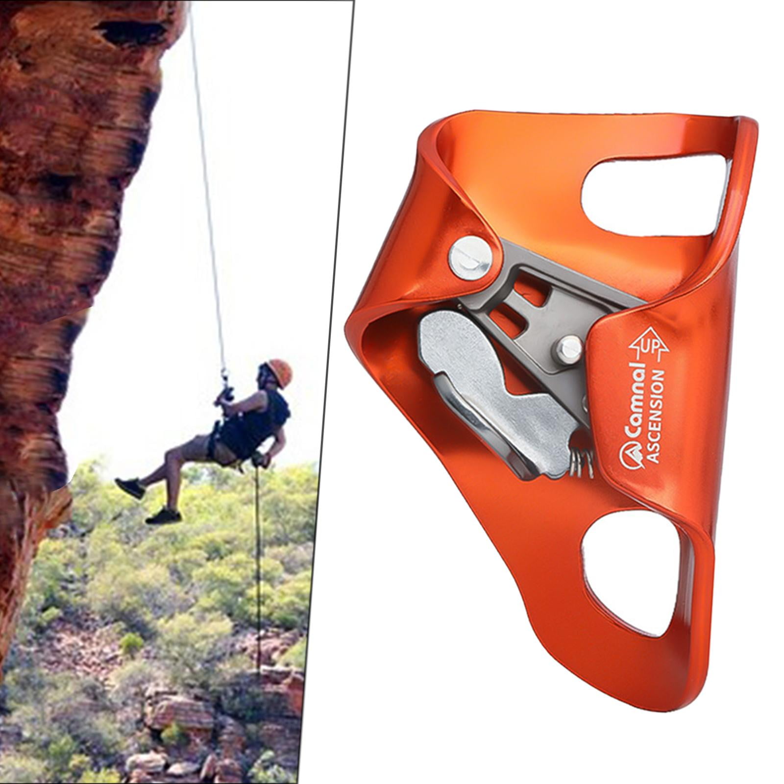 Rock Climbing Chest Ascender Rappelling Equipment, Nonslip Ascending Rigging Clamp Abdominal Riser for Caving, Tree Arborist, 10-13mm Ropes Orange