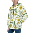 thumbnail image 2 of Sikiie Yellow Dandelions Zip Up Hoodie Teenage, hoodies for Teenage, Zipper Sweatshirt Jacket for Daily, Traveling-Medium, 2 of 6