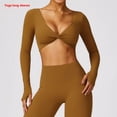 thumbnail image 1 of Camiseta corta para mujer, camisetas deportivas para gimnasio, entrenamiento para correr, Top deportivo de manga larga, camisetas de Yoga para mujer, ropa deportiva con agujero para el pulgar, 1 of 5