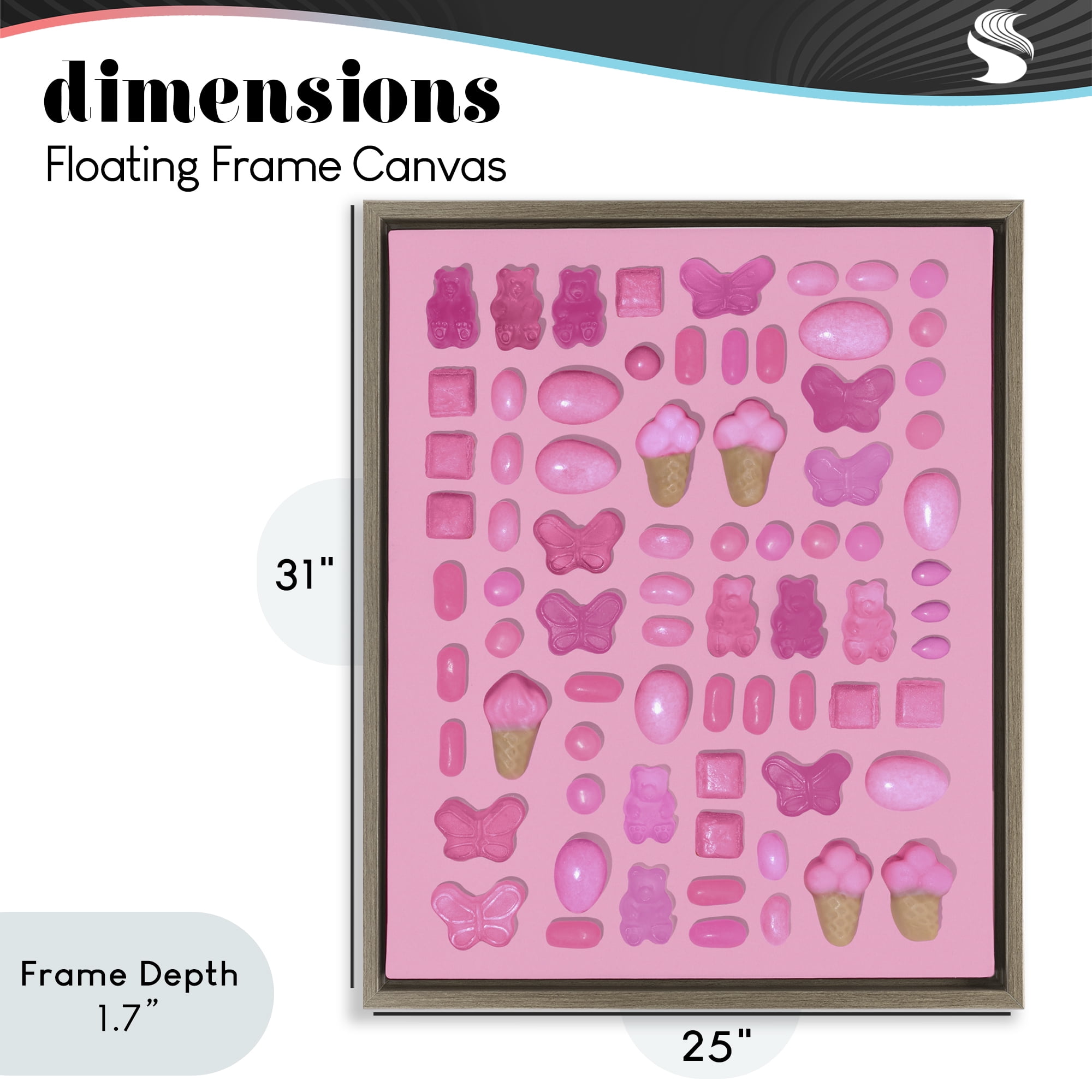 Stupell Industries Pink Toned Candies Brown Framed Floater Canvas Wall Art, design by LISH Creative